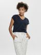 onlSILVERY S/S V NECK LUREX TOP JRS