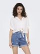 ONLPAULA LIFE S/S TIE SHIRT WVN NOO