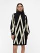 OBJRAY L/S KNIT ROLLNECK DRESS AOP