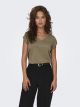 onlSILVERY S/S V NECK LUREX TOP JRS