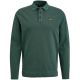 Long sleeve polo pique garment dye