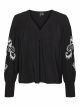 VMCHARLOTTE L/S V-NECK EMB TOP WVN