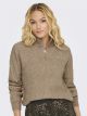 JDYLUMI LIFE L/S ZIP HN PULLOVER KN