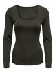 ONLEA L/S DEEP NECK TOP JRS NOOS