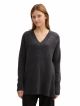 cozy long v-neck pullover