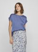 VIELLETTE S/S SATIN TOP/SU - NOOS