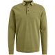 Long sleeve polo pique garment dye
