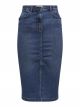 JDYMOON HW MIDI SLIT SKIRT DARK BLU