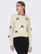 JDYBOW L/S O-NECK CABLE PULLOVER KN