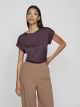 VIELLETTE S/S SATIN TOP/SU - NOOS