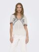 JDYHARPER S/S V-NECK EMBROIDERY TOP