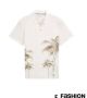 printed slub polo