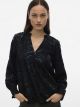 VMCARLA FOIL L/S V-NECK TOP WVN GA