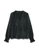 VMCARLA FOIL L/S V-NECK TOP WVN GA