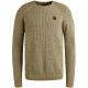 R-neck cotton rib melee knit