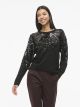 VISIQUIN O-NECK L/S GLITTER KNIT TO
