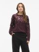 VISIQUIN O-NECK L/S GLITTER KNIT TO
