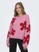 ONLBOOTLE LIFE LS FLOWER O-NECK KNT