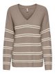 ONLIBI LS STRIPE V-NECK CC KNT