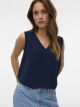 VMALVA S/L V-NECK TOP WVN NOOS