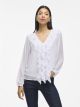 VIANE L/S V-NECK FRILL TOP - NOOS