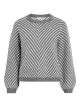 VIKHAIA O-NECK L/S STRIPE KNIT TOP/