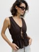 JXALMIRA LINEN BLEND TIE SL TOP WVN