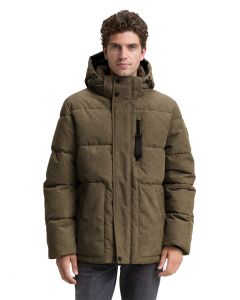 cord puffer jacket with hood