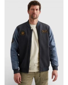 Zip jacket interlock jacquard twil